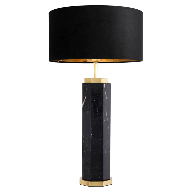 Настольная лампа Eichholtz Table Lamp Newman Black Латунь Античная полированная Черный в Новосибирске | Loft Concept 