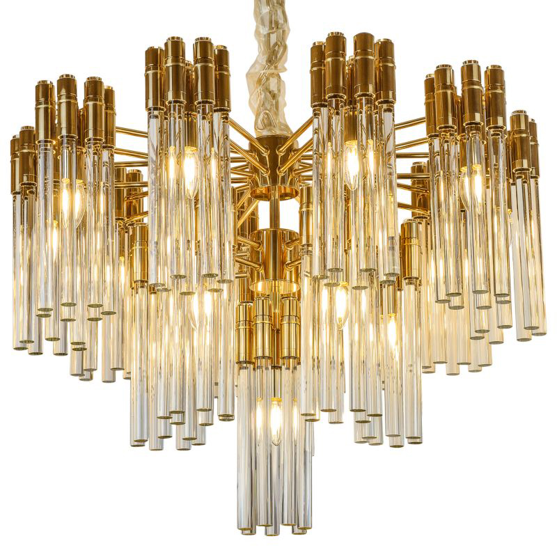 Люстра Contemporary Chandelier Crystal Gold Золотой Прозрачное Стекло в Новосибирске | Loft Concept 