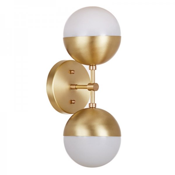 Бра Copper Light Bra Duos Brass Белый Латунь в Новосибирске | Loft Concept 