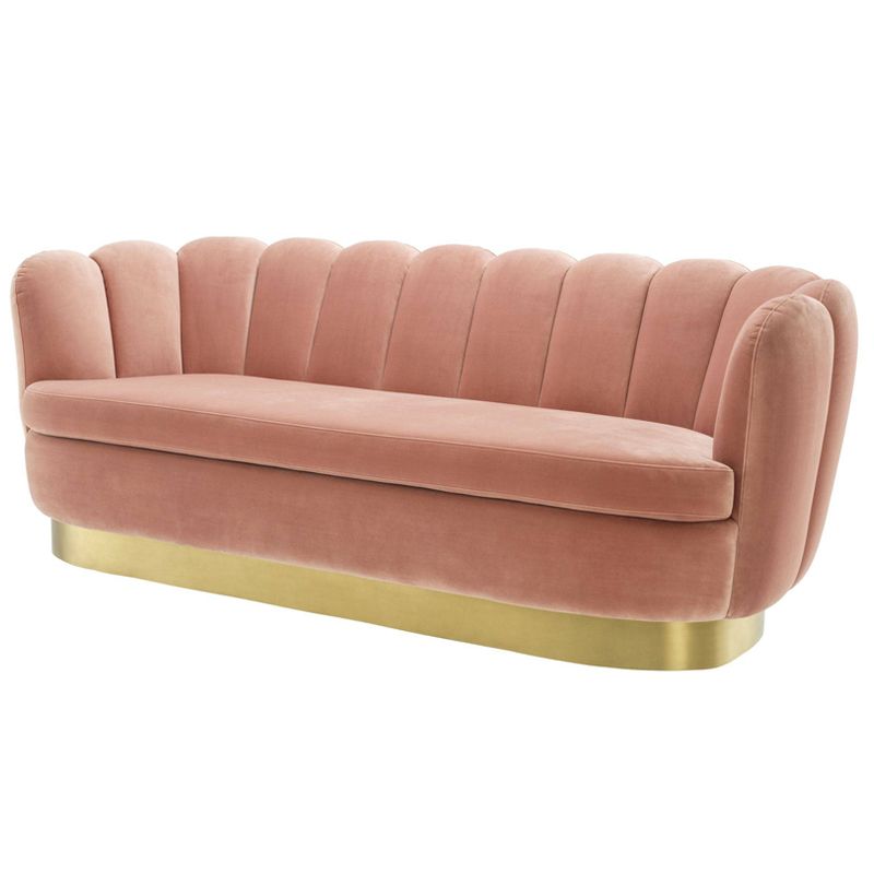 Диван Eichholtz Sofa Mirage nude Розовый пастельный Латунь в Новосибирске | Loft Concept 