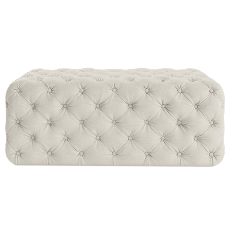 Оттоманка Capitone Rectangular Ottoman  ivory ( слоновая кость ) в Новосибирске | Loft Concept 