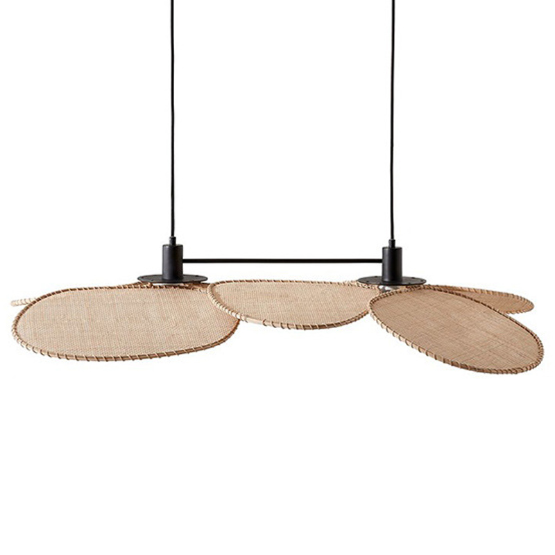 Подвесной светильник Takibi Two Lamp Pendant Древесина Черный Бежевый в Новосибирске | Loft Concept 