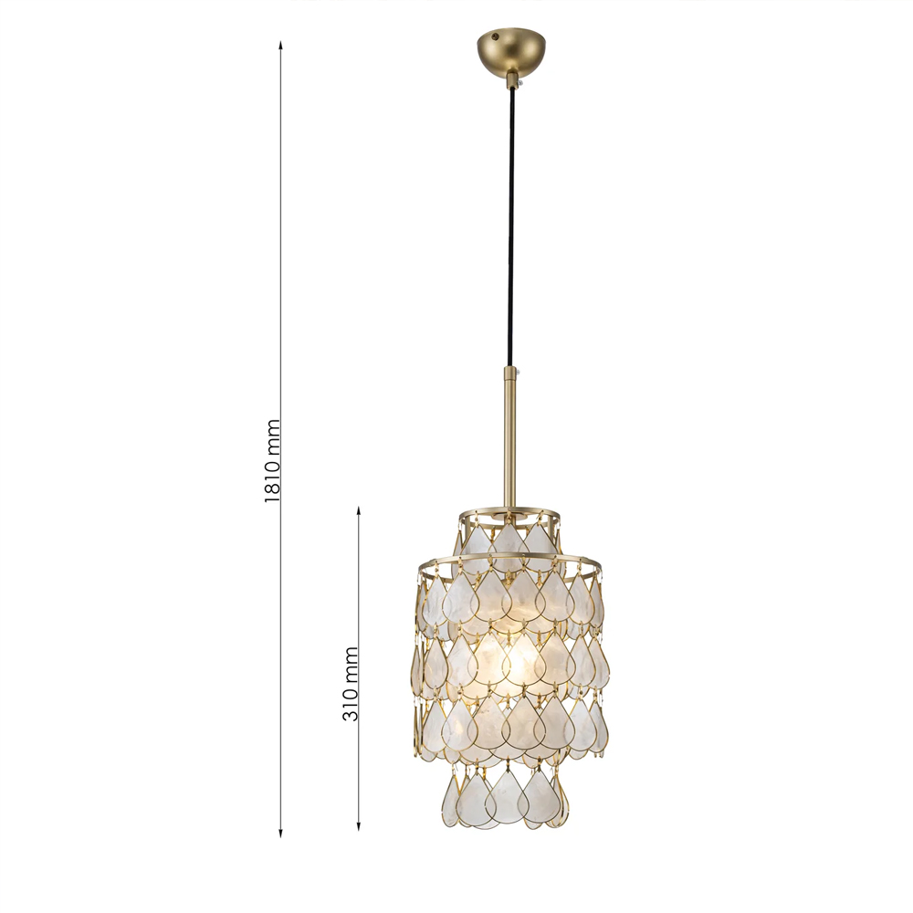 Подвесной светильник с декором из натуральной морской ракушки Iridescent Light в Новосибирске