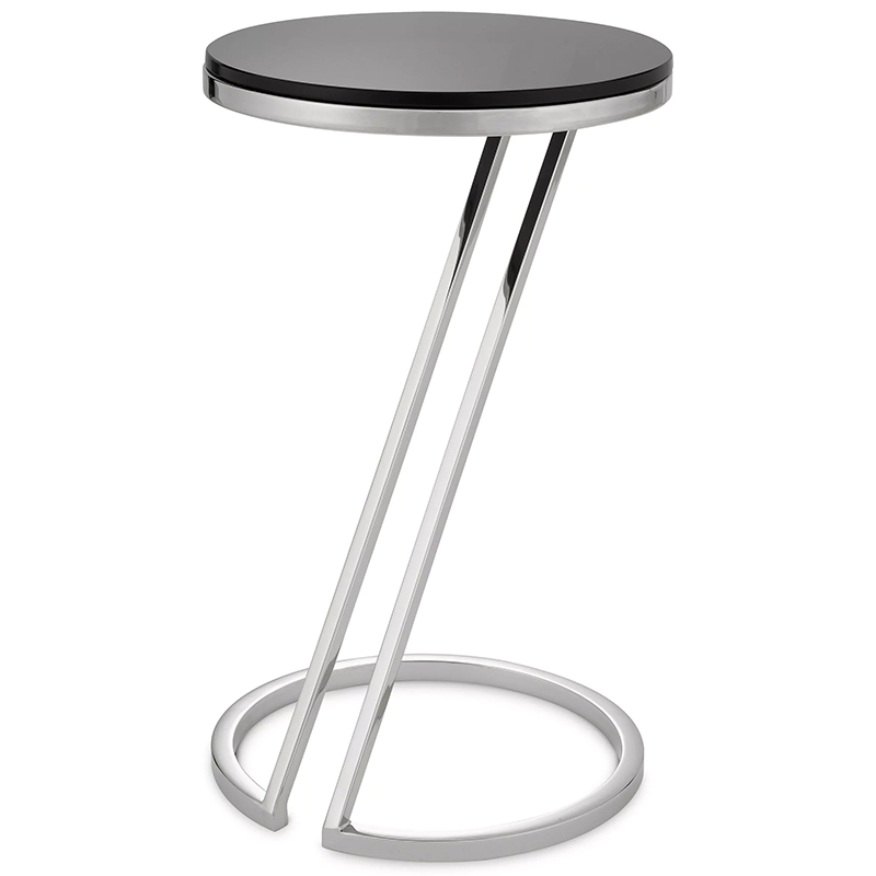 Приставной стол Eichholtz Side Table Falcone Chrome Хром Черный в Новосибирске | Loft Concept 