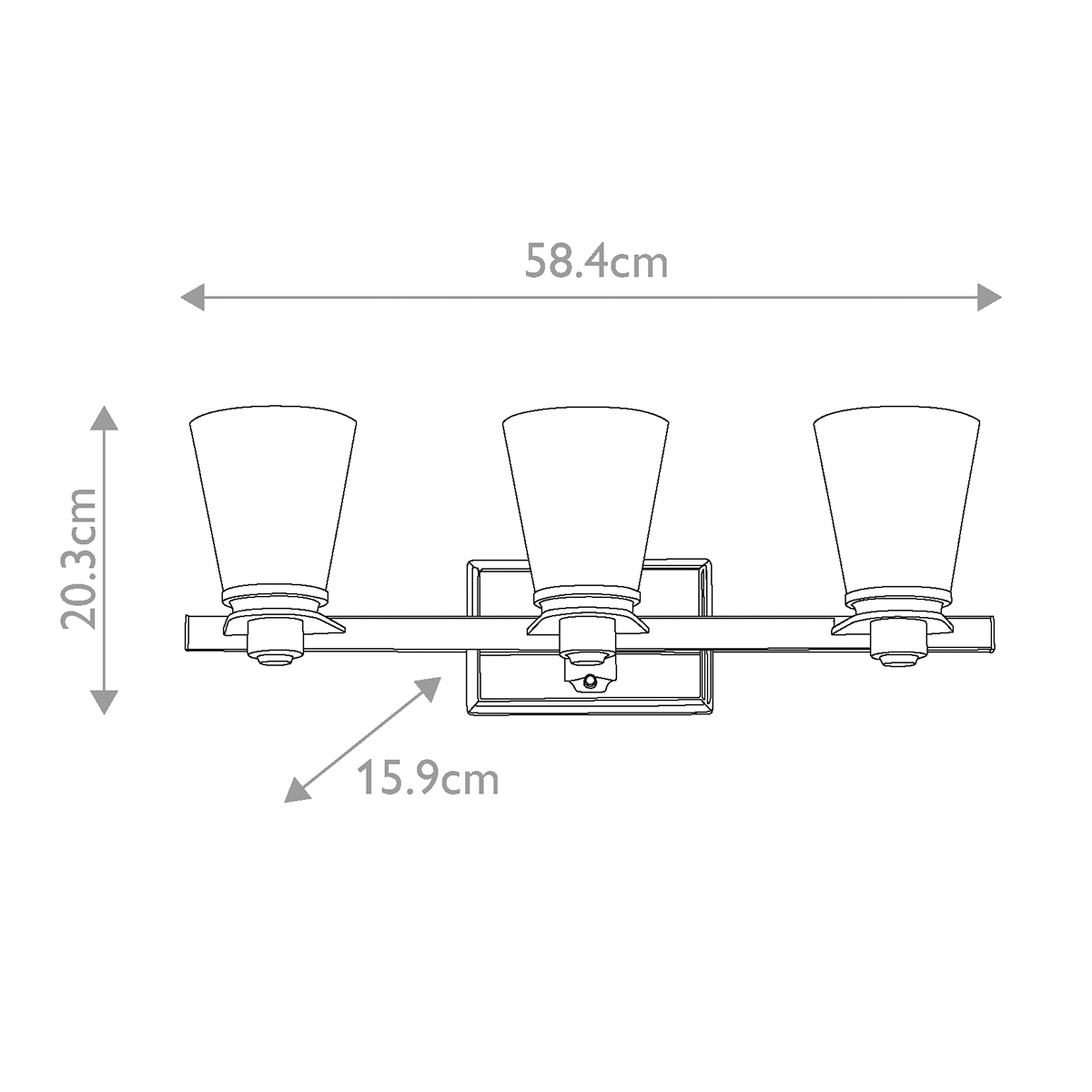 Бра для ванных комнат с белыми стеклянными конусными плафонами Hinkley в Новосибирске