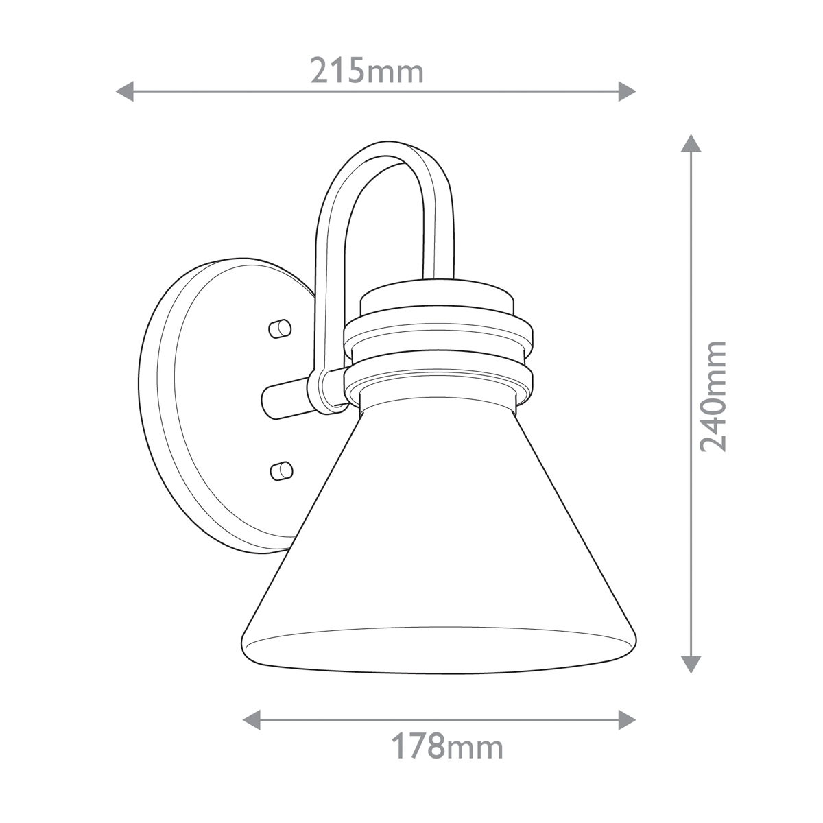 Бра с белым матовым плафоном в форме конуса Kichler в Новосибирске