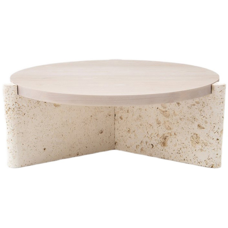 Кофейный стол Isla Travertine Coffee Table Бежевый в Новосибирске | Loft Concept 