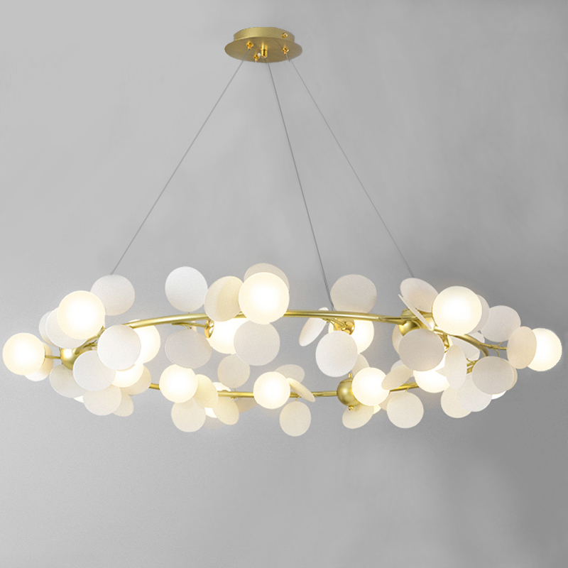 Люстра MATISSE Chandelier circle white Золотой Белый в Новосибирске | Loft Concept 