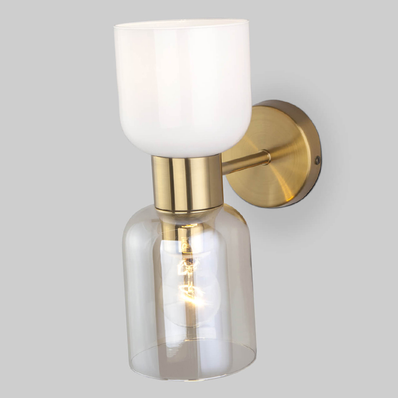 Бра Light maker studio Sconce white and smok brass Латунь Стекло Смок Белый в Новосибирске | Loft Concept 