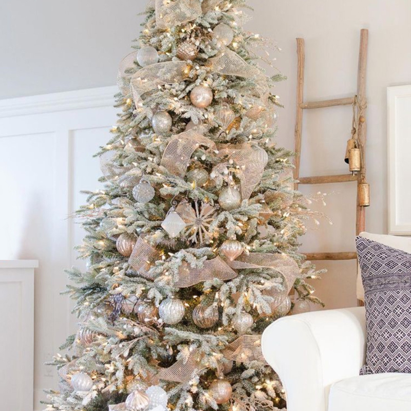 Дизайнерская Ель с Нежно-Розовым Декором Премиум Christmas Tree Pink and Silver Розовый пастельный Серебряный в Новосибирске | Loft Concept 