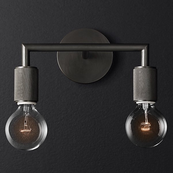 Бра RH Utilitaire Double Sconce Black Темная бронза в Новосибирске | Loft Concept 