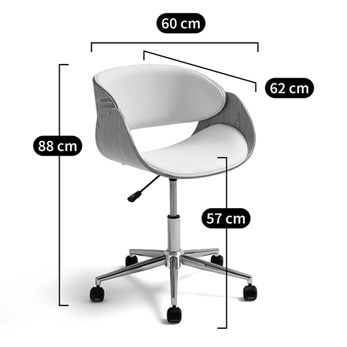 Вращающееся офисное кресло на колёсах Delwyn Chair White в Новосибирске