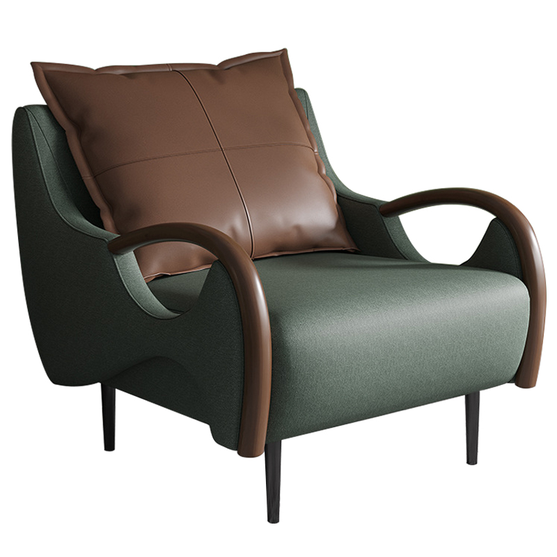 Кресло Oliwier Green Armchair Зеленый Коричневый в Новосибирске | Loft Concept 