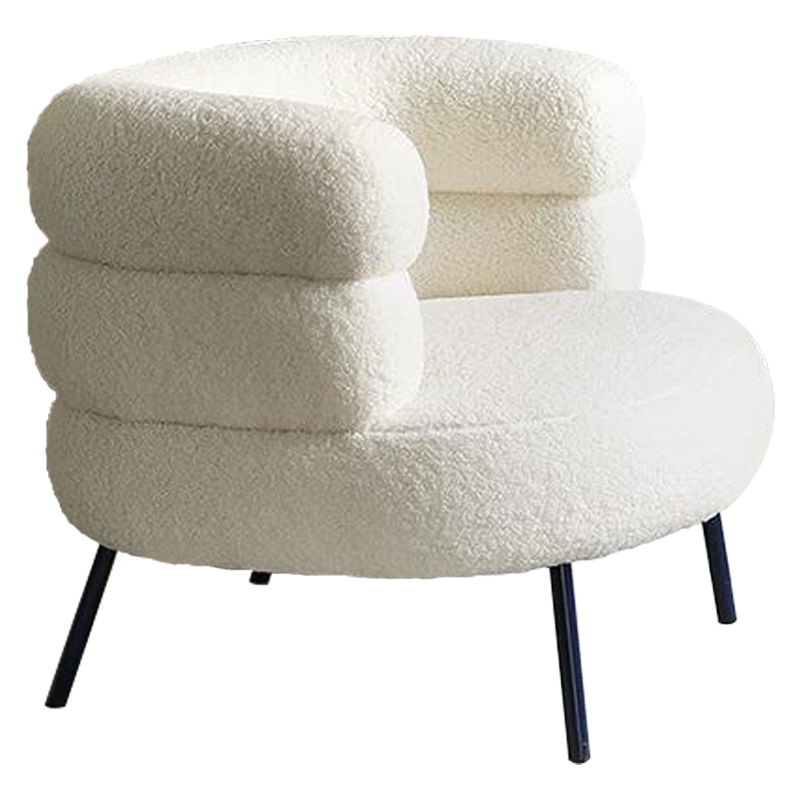 Кресло Boyle White Boucle Armchair Белый Черный в Новосибирске | Loft Concept 