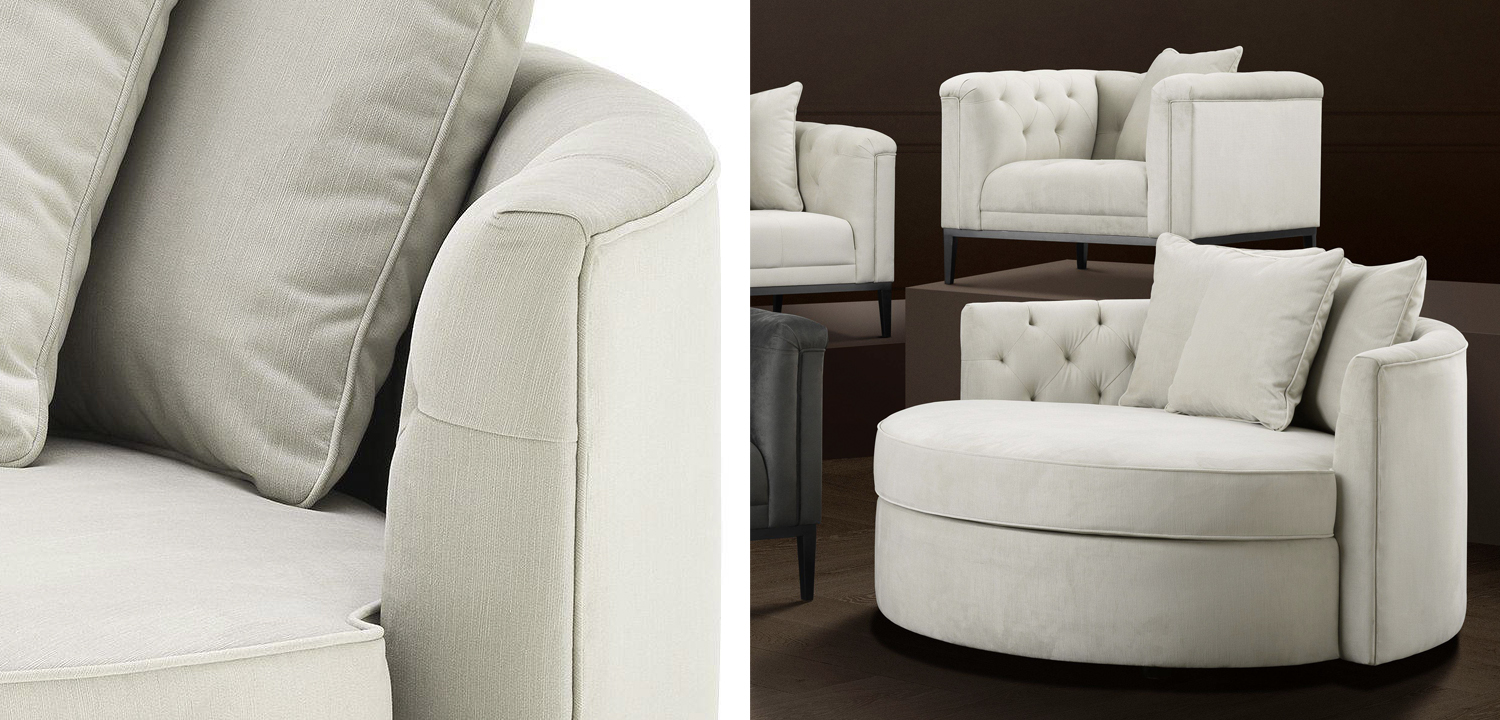 Диван Eichholtz Sofa Carlita Pebble grey - фото №1