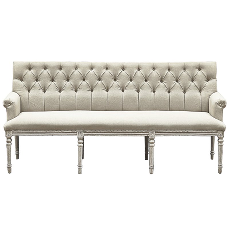 Диван Luxe Soho Dining Bench Sofa ivory ( слоновая кость ) Дерево Серый в Новосибирске | Loft Concept 