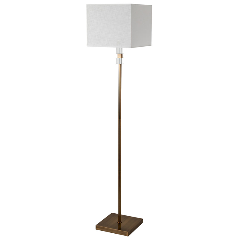 Торшер Tradonico Floor Lamp Brass Латунь Белый Прозрачный в Новосибирске | Loft Concept 