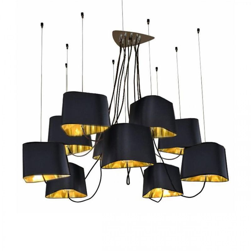 Люстра Designheure Lighting Black 10 плафонов Черный Золотой в Новосибирске | Loft Concept 