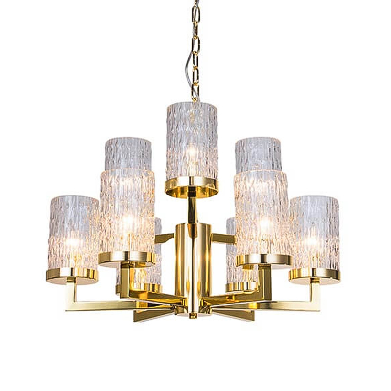 Люстра Estebe Glass Gold Chandelier 9 Прозрачный Золотой в Новосибирске | Loft Concept 