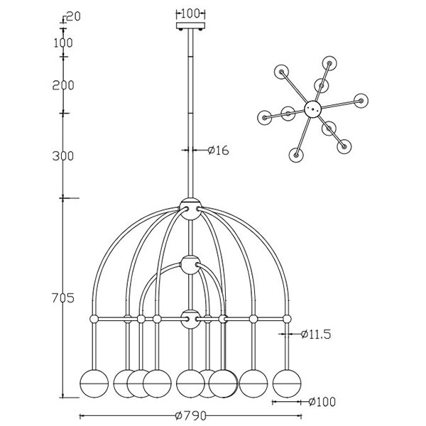 Люстра Heidy Chrome Chandelier 10 в Новосибирске