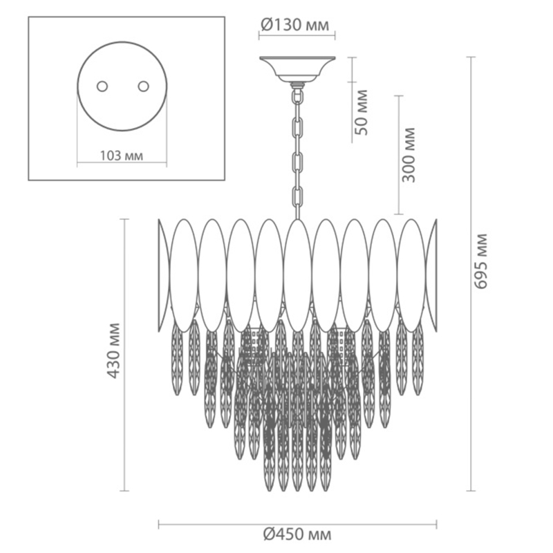 Люстра KEBO KING CHANDELIER four cascades D 45 в Новосибирске