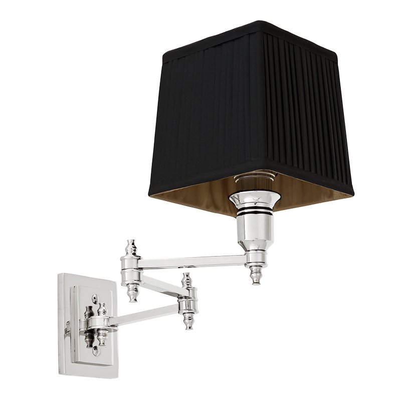 Бра Wall Lamp Lexington Swing Nickel+Black Никель Черный в Новосибирске | Loft Concept 