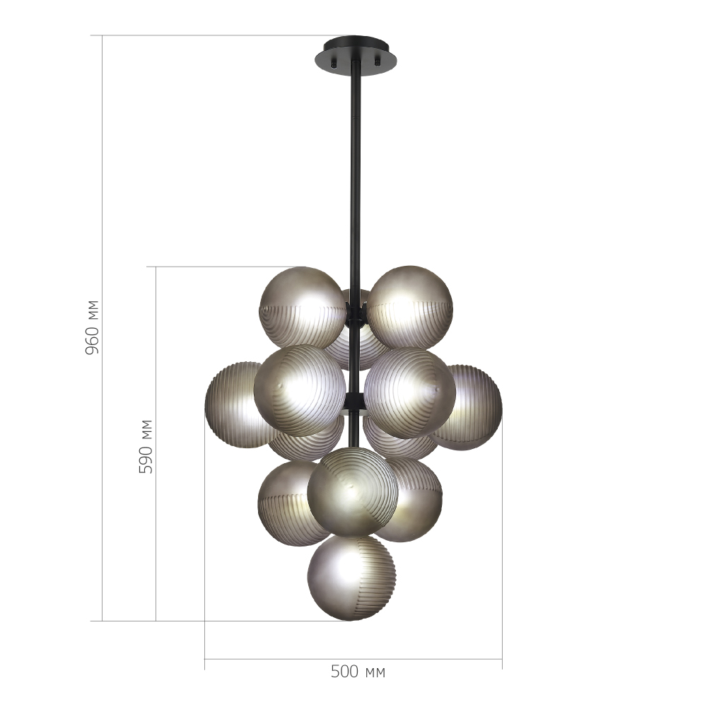 Люстра в форме виноградой грозди Inflorescence в Новосибирске