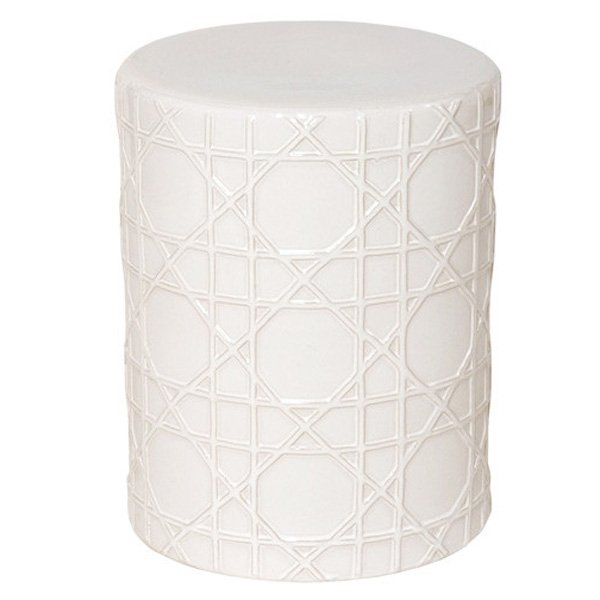 Керамический табурет Cane Garden Stool - White Белый в Новосибирске | Loft Concept 