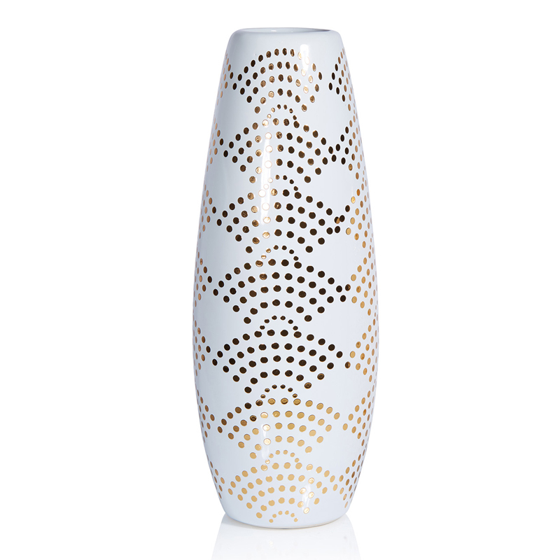 Ваза Amory Vase gold dots Золотой Белый в Новосибирске | Loft Concept 