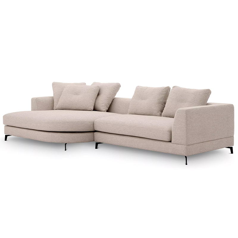 Диван Eichholtz Sofa Moderno S Left Бежевый Черный в Новосибирске | Loft Concept 