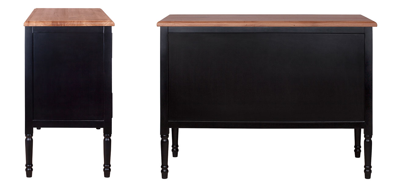 Черный комод из дуба Amelia black alder - фото №1