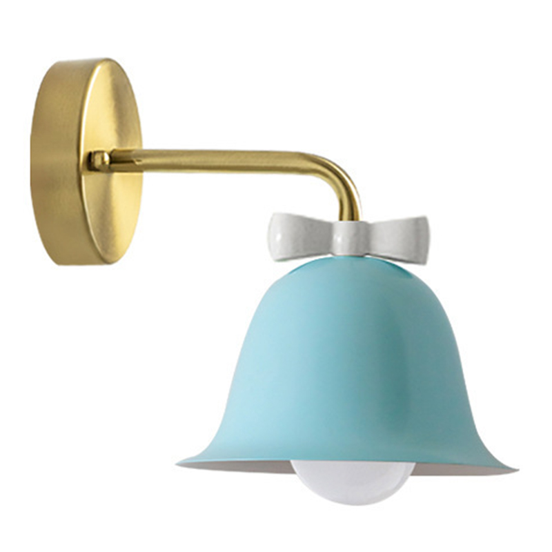 Бра Колокольчик Bell with Bow Blue Wall Lamp Голубой Золотой Голубой Белый в Новосибирске | Loft Concept 