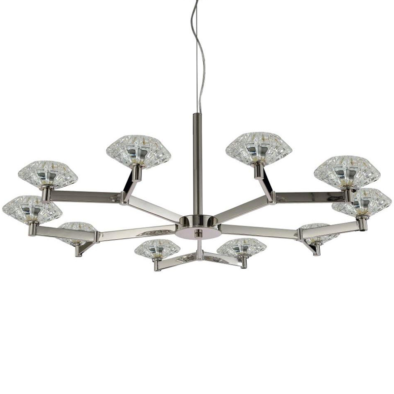 Люстра Yerker Chandelier Nickel 10 Никель Прозрачный в Новосибирске | Loft Concept 