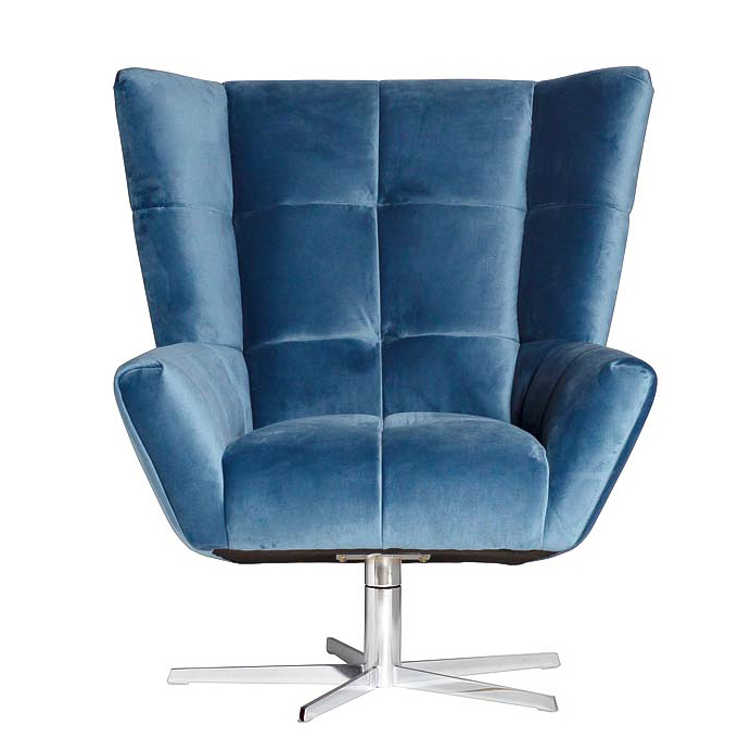 Кресло вращающееся Lord Armchair blue Синий в Новосибирске | Loft Concept 