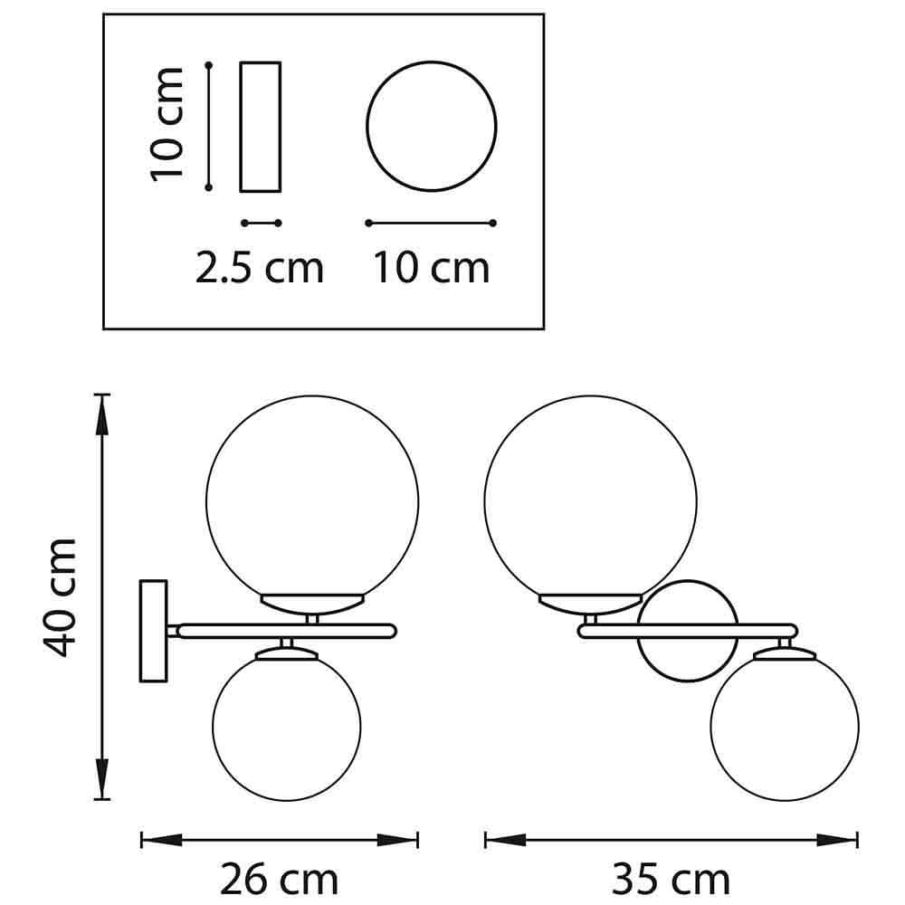 Бра Bubbles on Ring Sconces Black в Новосибирске