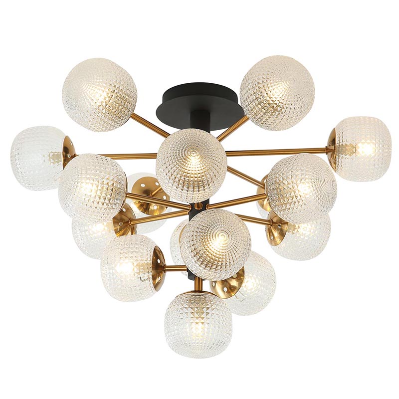 Потолочный светильник Barrett Ceiling Lamp matt Белое матовое стекло Латунь в Новосибирске | Loft Concept 