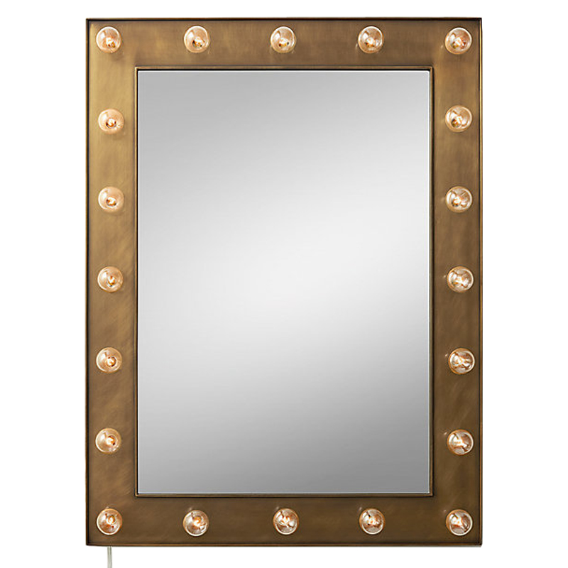 Зеркало с подсветкой Restoration Hardware ILLUMINATED Mirror brass Латунь сатинированная в Новосибирске | Loft Concept 