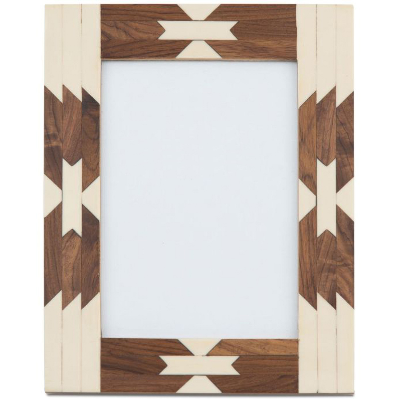 Фоторамка кость Beige Indian Wood Bone Inlay photo frame Бежевый Коричневый в Новосибирске | Loft Concept 