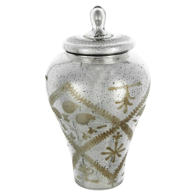 Ваза из стекла с крышкой и декоративными узорами Chinoiserie Ceramics Бежевый Античное зеркальное стекло Ваза из стекла с крышкой и декоративными узорами Chinoiserie Ceramics Бежевый Античное зеркальное стекло в Новосибирске | Loft Concept