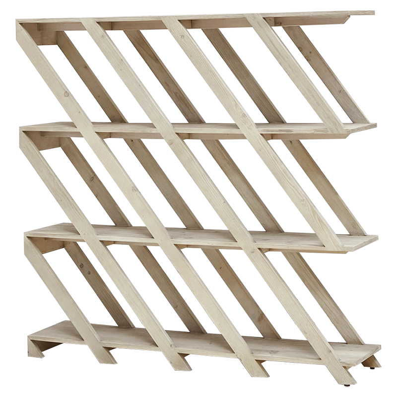 Стеллаж Diagonal Loft Wood Rack Древесина ivory ( слоновая кость ) в Новосибирске | Loft Concept 