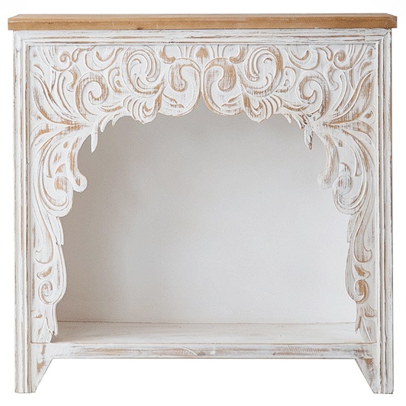 Консоль Indian Antique White Furniture Felicienne Console Древесина Белый в Новосибирске | Loft Concept 