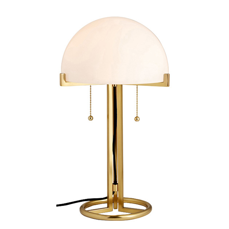 Настольная лампа White Dome Table Lamp Глянцевое золото Белый в Новосибирске | Loft Concept 