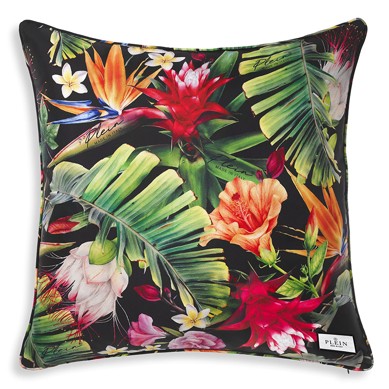 Подушка Philipp Plein Cushion Silk Jungledonna 70 x 70 Мульти в Новосибирске | Loft Concept 