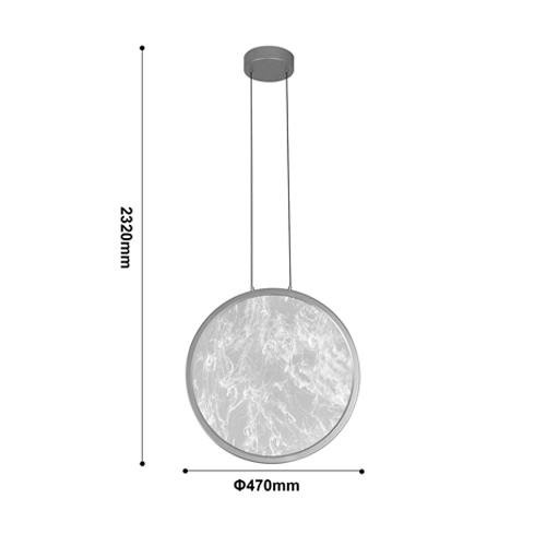 Светодиодный подвесной светильник круглой формы с металлической рамой золотого цвета Marble Glow 47 в Новосибирске