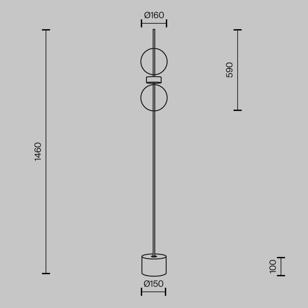 Напольный торшер светодионый Double Moon 3000К 15Вт в Новосибирске