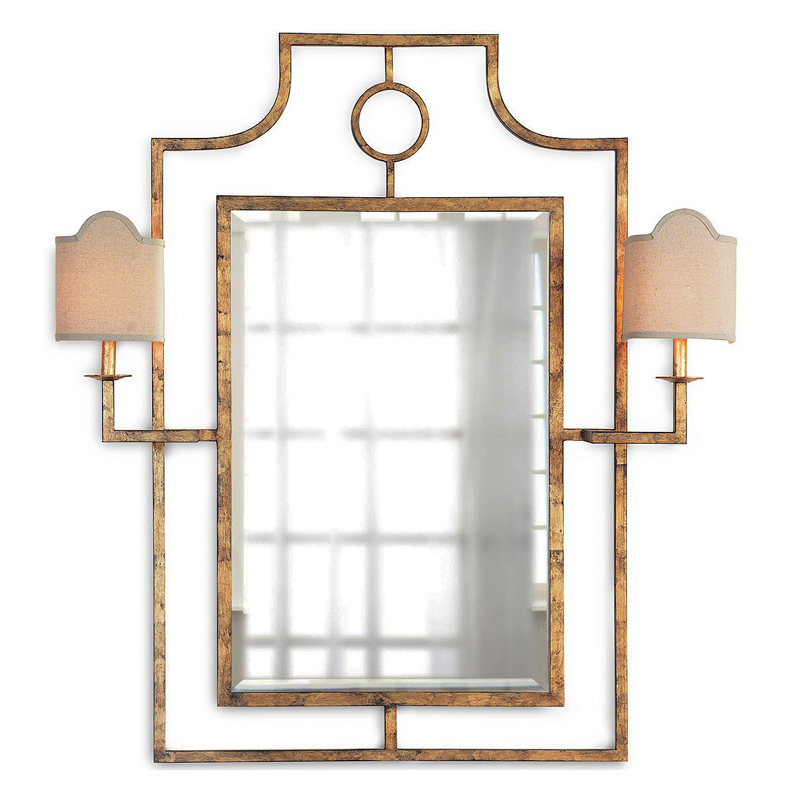 Зеркало с бра Mirror with Sconces Dairile Gold Золотой в Новосибирске | Loft Concept 