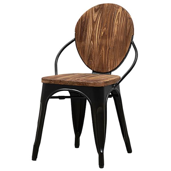 Стул Tolix chair Wooden Black Дуб темный Черный в Новосибирске | Loft Concept 