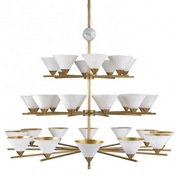 Люстра Cleo Three-tier Chandelier Латунь Белый в Новосибирске | Loft Concept 