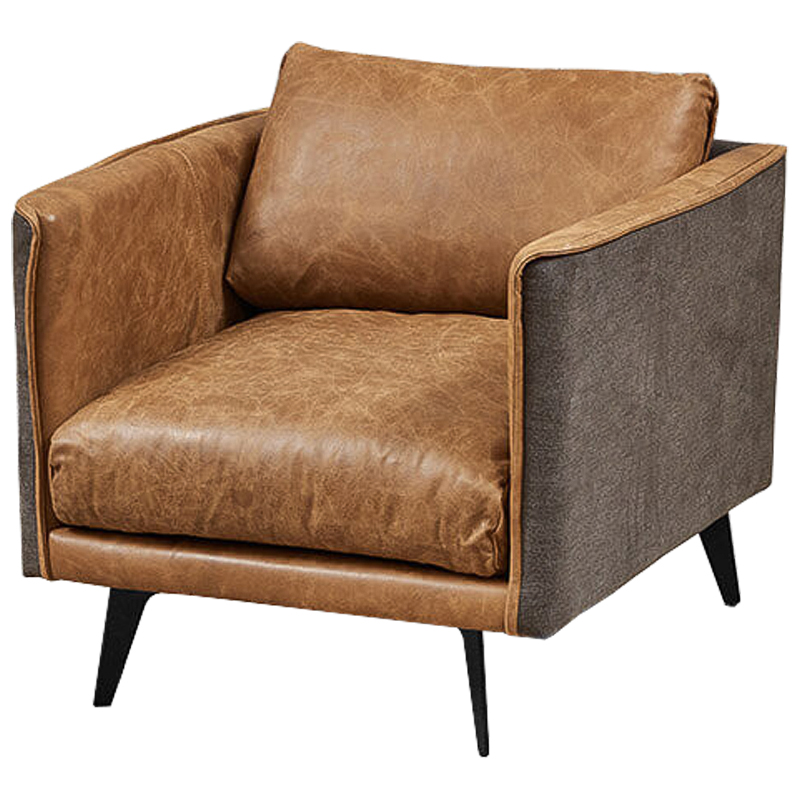 Кресло Caramel Leather & Textiles Armchair Карамель Серый в Новосибирске | Loft Concept 