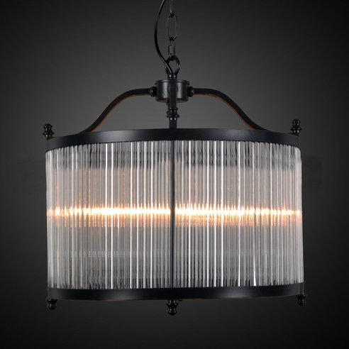 Люстра Glass Fringe Chandelier Round Черный в Новосибирске | Loft Concept 